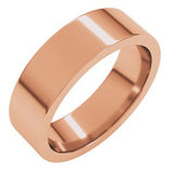 14K Rose 6 mm Comfort-Fit Flat Band Size 3.5