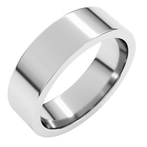 Sterling Silver 6 mm Comfort-Fit Flat Band Size 17.5