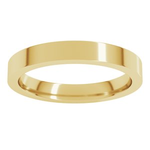 14K Yellow 3 mm Comfort-Fit Flat Band Size 11.5