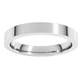 14K X1 White 3 mm Comfort-Fit Flat Band Size 20