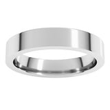 14K X1 White 4 mm Comfort-Fit Flat Band Size 19
