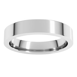 10K White 4 mm Comfort-Fit Flat Band Size 13.5