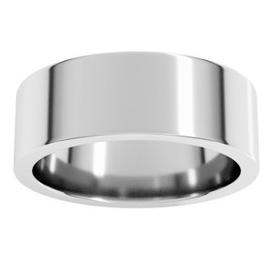 14K White 7 mm Comfort-Fit Flat Band Size 9