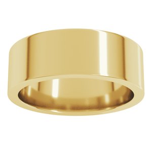 14K Yellow 7 mm Comfort-Fit Flat Band Size 5