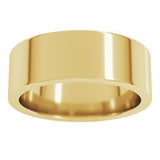 14K Yellow 7 mm Comfort-Fit Flat Band Size 6.5