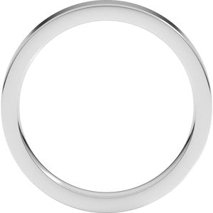 14K X1 White 3 mm Comfort-Fit Flat Band Size 20