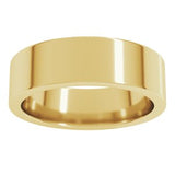 14K Yellow 6 mm Comfort-Fit Flat Band Size 11.5