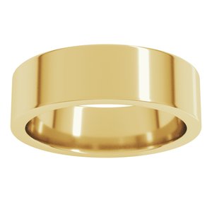 14K Yellow 6 mm Comfort-Fit Flat Band Size 11.5