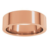 14K Rose 6 mm Comfort-Fit Flat Band Size 3.5