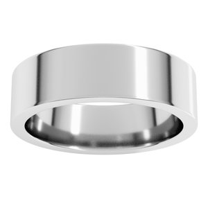 Sterling Silver 6 mm Comfort-Fit Flat Band Size 17.5