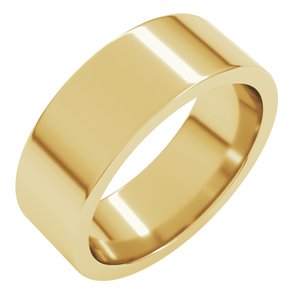 14K Yellow 7 mm Comfort-Fit Flat Band Size 4