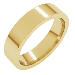 14K Yellow 5 mm Comfort-Fit Flat Band Size 6