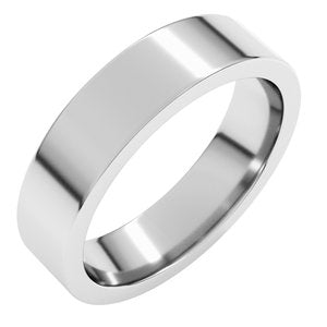 14K X1 White 5 mm Comfort-Fit Flat Band Size 20