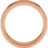 14K Rose 6 mm Comfort-Fit Flat Band Size 3.5