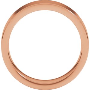14K Rose 6 mm Comfort-Fit Flat Band Size 3.5