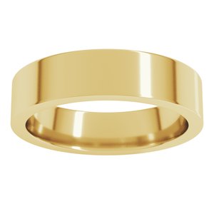 14K Yellow 5 mm Comfort-Fit Flat Band Size 13