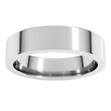 14K X1 White 5 mm Comfort-Fit Flat Band Size 20