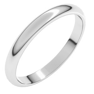 Sterling Silver 2.5 mm Half Round Band Size 4
