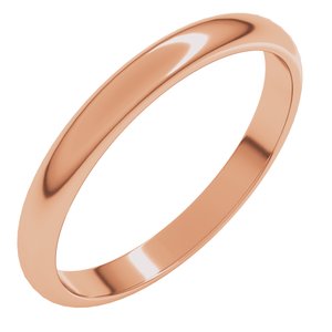 14K Rose 2.5 mm Half Round Band Size 8.5