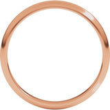 14K Rose 2.5 mm Half Round Band Size 8.5