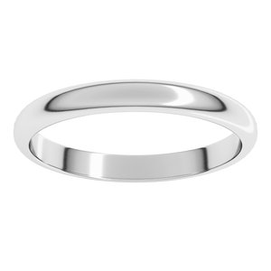 Sterling Silver 2.5 mm Half Round Band Size 4