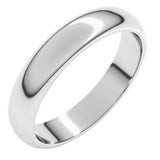 Platinum 4 mm Half Round Band Size 14