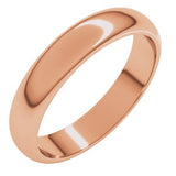 10K Rose 4 mm Half Round Band Size 7.5