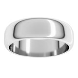 Platinum 6 mm Half Round Band Size 14.5