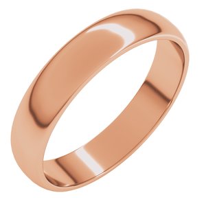 14K Rose 4 mm Lightweight Half Round Band Size 6