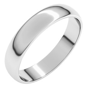 10K White 4 mm Lightweight Half Round Band Size 19.5