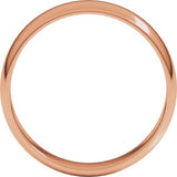 10K Rose 5 mm Lightweight Half Round Band Size 9.5