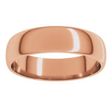 10K Rose 5 mm Lightweight Half Round Band Size 9