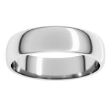 Platinum 5 mm Lightweight Half Round Band Size 14.5