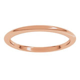 14K Rose 1.5 mm Comfort-Fit Half Round Band Size 7.5