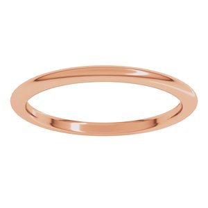 14K Rose 1.5 mm Comfort-Fit Half Round Band Size 7.5