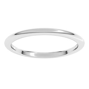10K White 1.5 mm Comfort-Fit Half Round Band Size 20