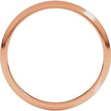 10K Rose 2 mm Half Round Band Size 5.5