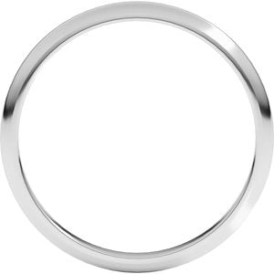 14K White 2 mm Half Round Band Size 1