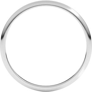 10K White 1.5 mm Lightweight Half Round Band Size 20