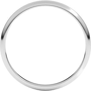 10K White 2 mm Lightweight Half Round Band Size 20