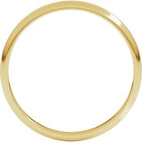 14K Yellow 2 mm Lightweight Half Round Band Size 1