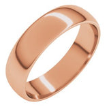 10K Rose 5 mm Lightweight Half Round Band Size 9