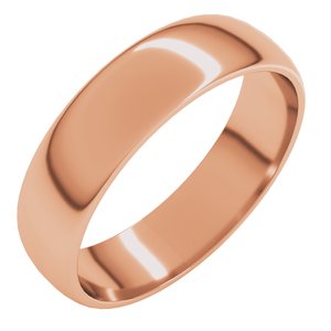 10K Rose 5 mm Lightweight Half Round Band Size 9