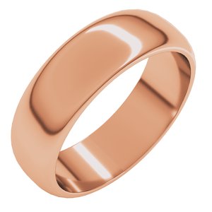 10K Rose 6 mm Half Round Band Size 11.5