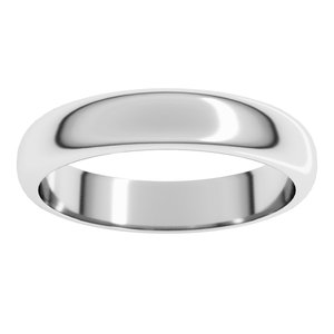Platinum 4 mm Half Round Band Size 14