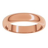 14K Rose 4 mm Half Round Band Size 13