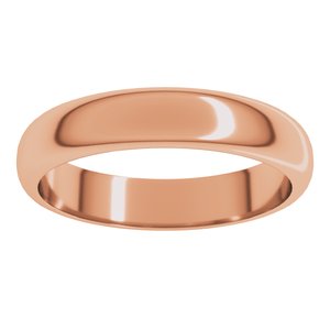14K Rose 4 mm Half Round Band Size 13