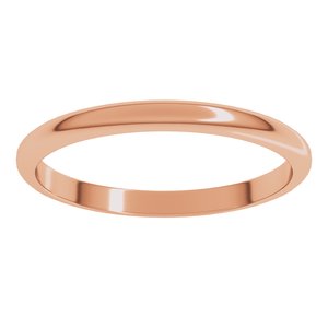 10K Rose 2 mm Half Round Band Size 5.5