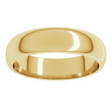 22K Yellow 5 mm Half Round Band Size 6.5
