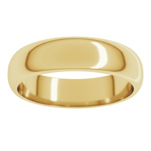 22K Yellow 5 mm Half Round Band Size 6.5